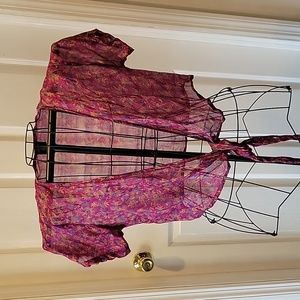 100% Silk Tie-front Shrug